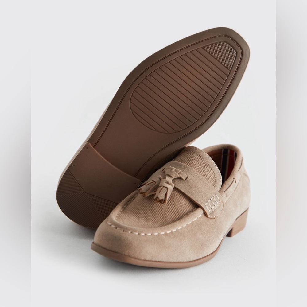 NEXT Ortholite Ultra kids Beige Tasseled Loafer Comfort Foam UK 10 US 11 - Picture 3 of 7